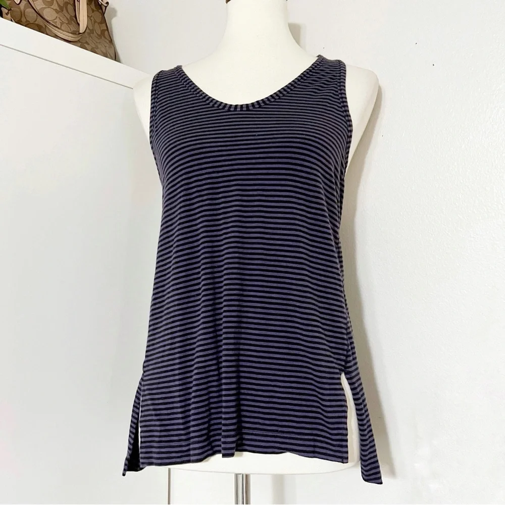 lululemon Mountain Tank Stripe Cadet‎ Purple Black